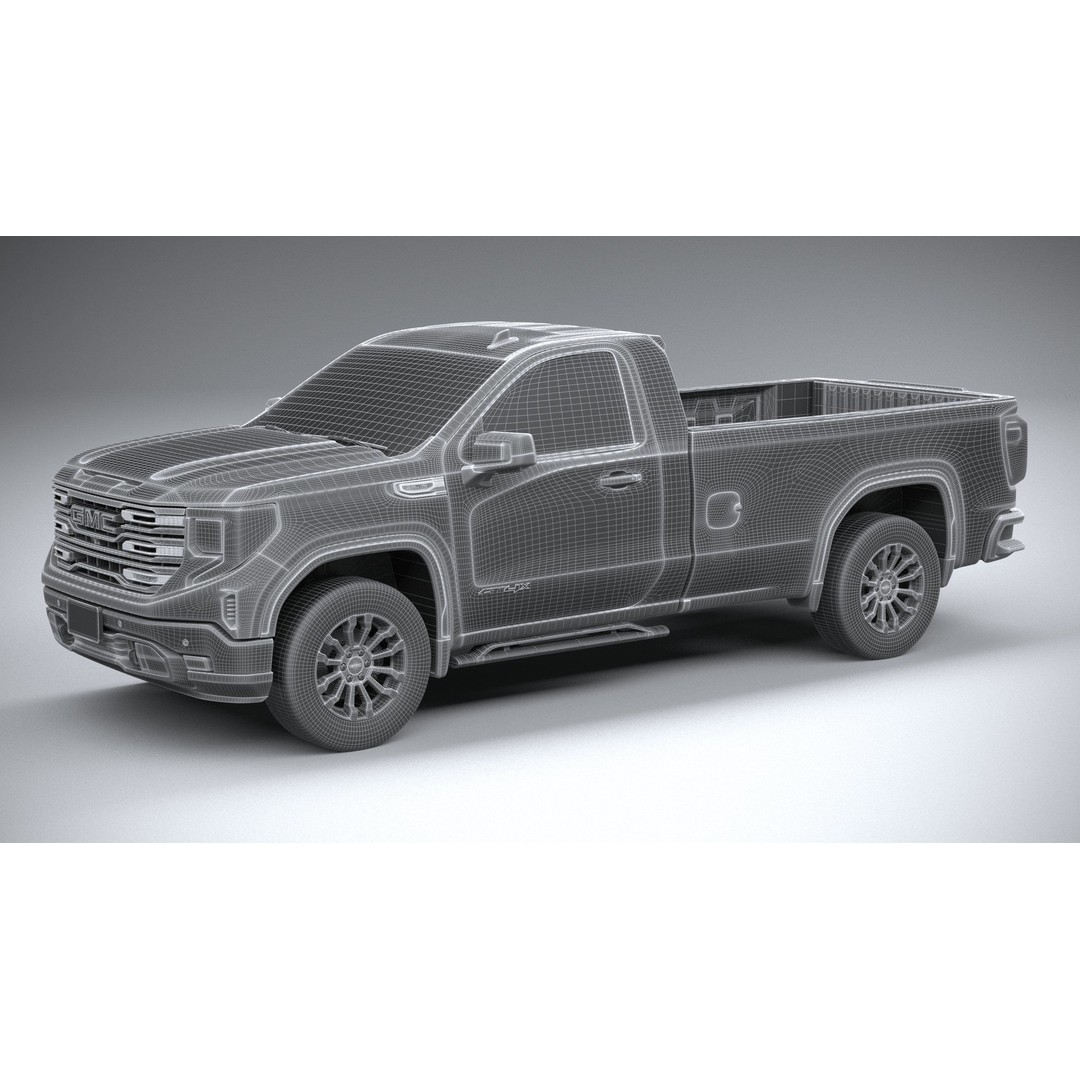 GMC Sierra AT4X 3D Model – High Poly Pickup, FBX, OBJ, Game Ready - View 28