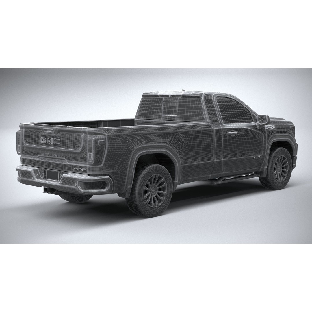 GMC Sierra AT4X 3D Model – High Poly Pickup, FBX, OBJ, Game Ready - View 29