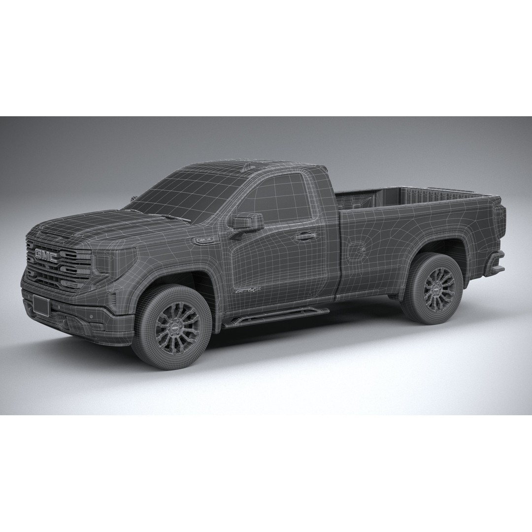GMC Sierra AT4X 3D Model – High Poly Pickup, FBX, OBJ, Game Ready - View 30