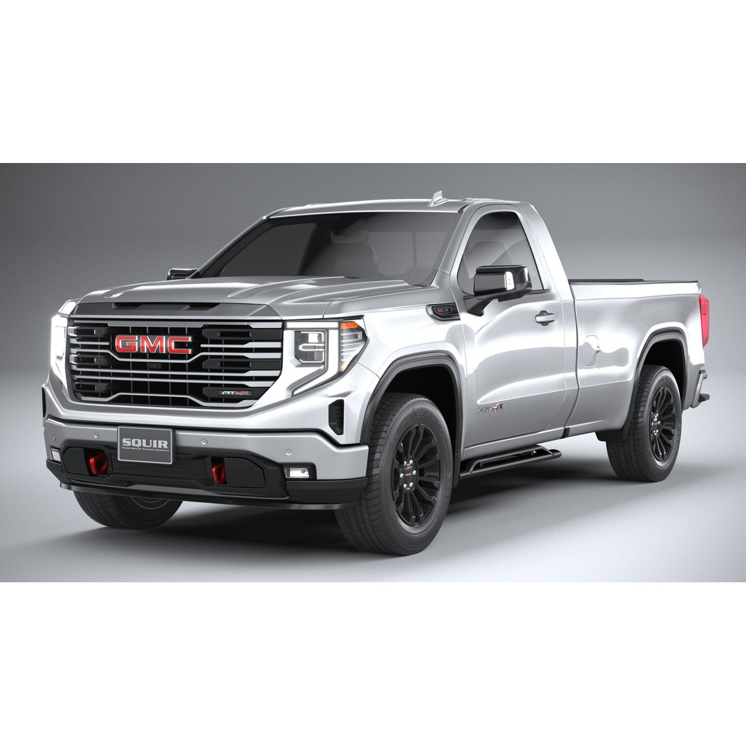 GMC Sierra AT4X 3D Model – High Poly Pickup, FBX, OBJ, Game Ready - View 4