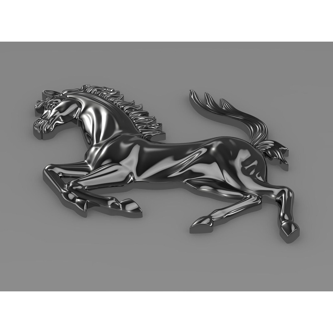 Ferrari Horse Logo 3D Model – PBR Badge Asset, FBX