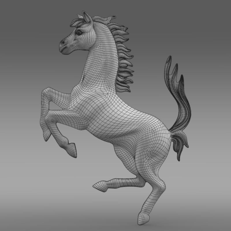 Ferrari Horse Logo 3D Model – PBR Badge Asset, FBX - View 10