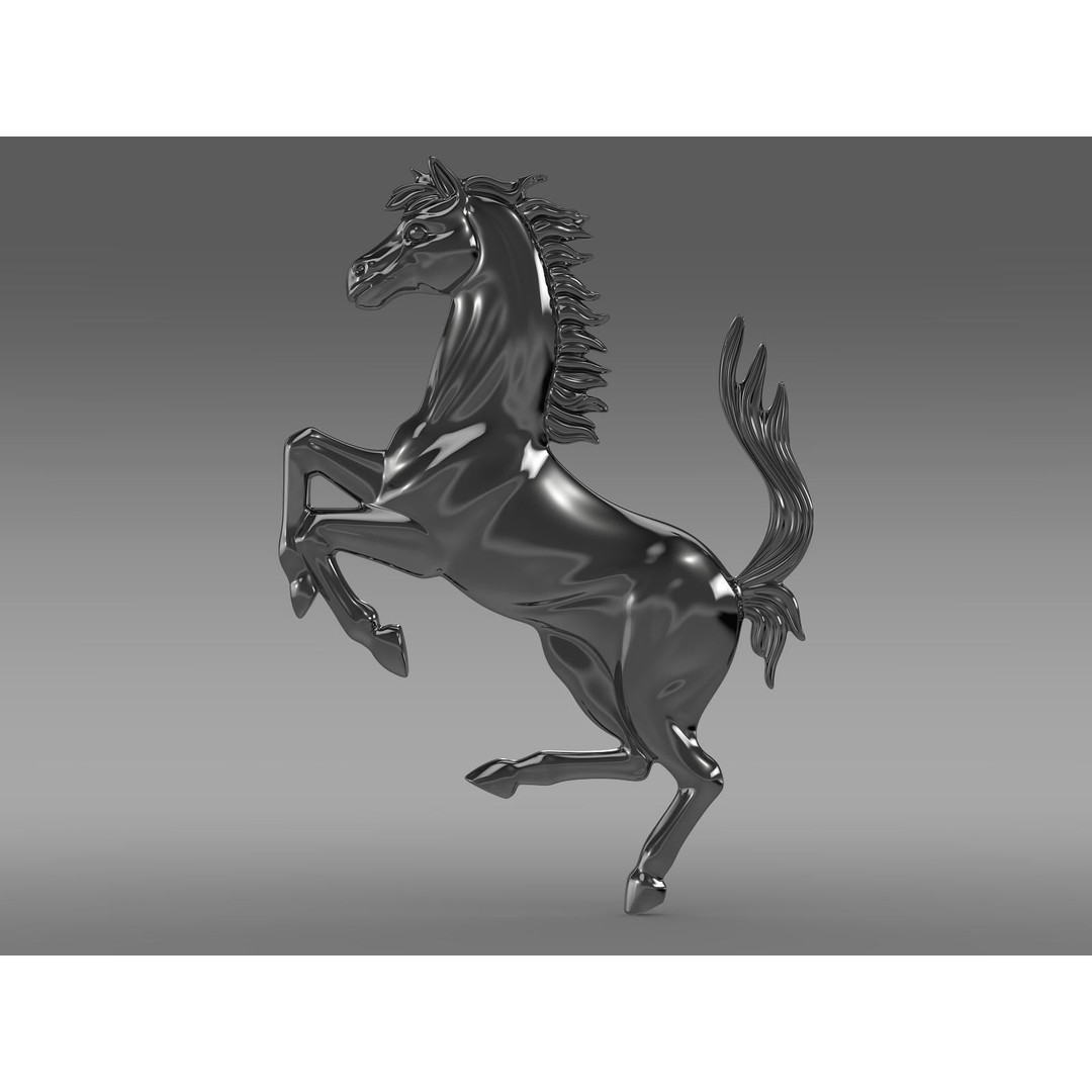 Ferrari Horse Logo 3D Model – PBR Badge Asset, FBX - View 11