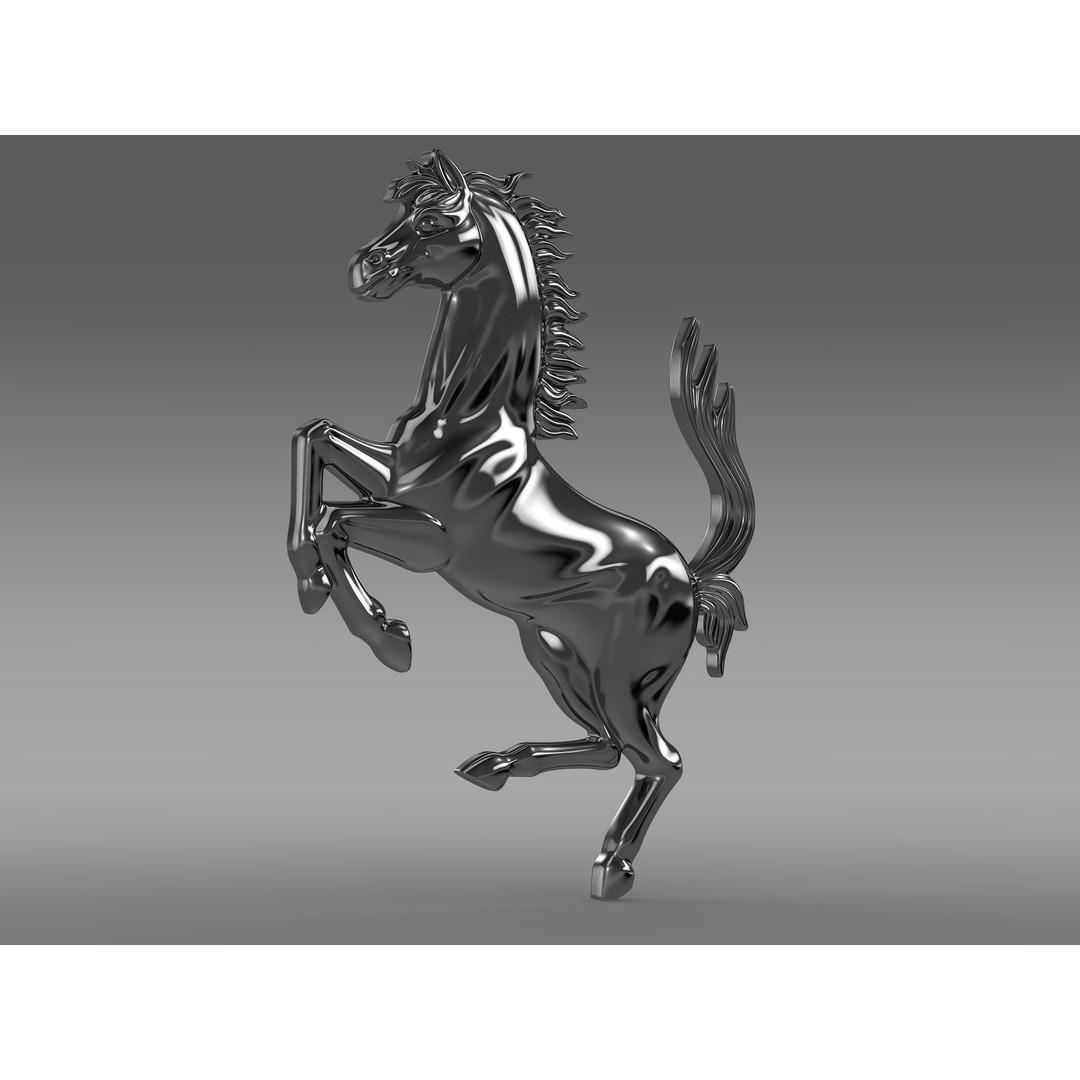 Ferrari Horse Logo 3D Model – PBR Badge Asset, FBX - View 12