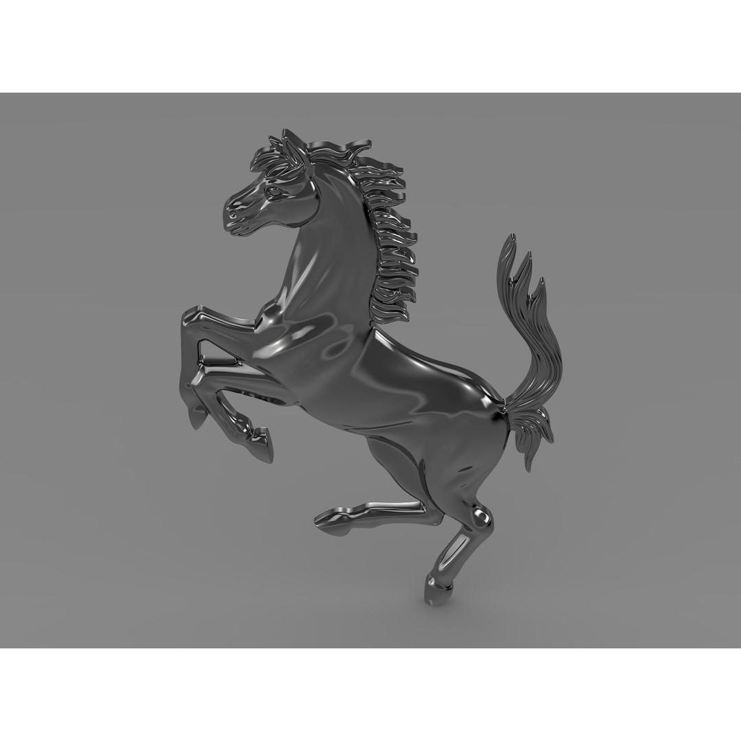 Ferrari Horse Logo 3D Model – PBR Badge Asset, FBX - View 14