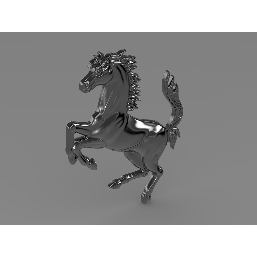 Ferrari Horse Logo 3D Model – PBR Badge Asset, FBX - View 15