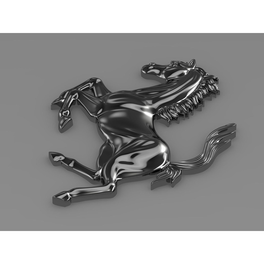 Ferrari Horse Logo 3D Model – PBR Badge Asset, FBX - View 16