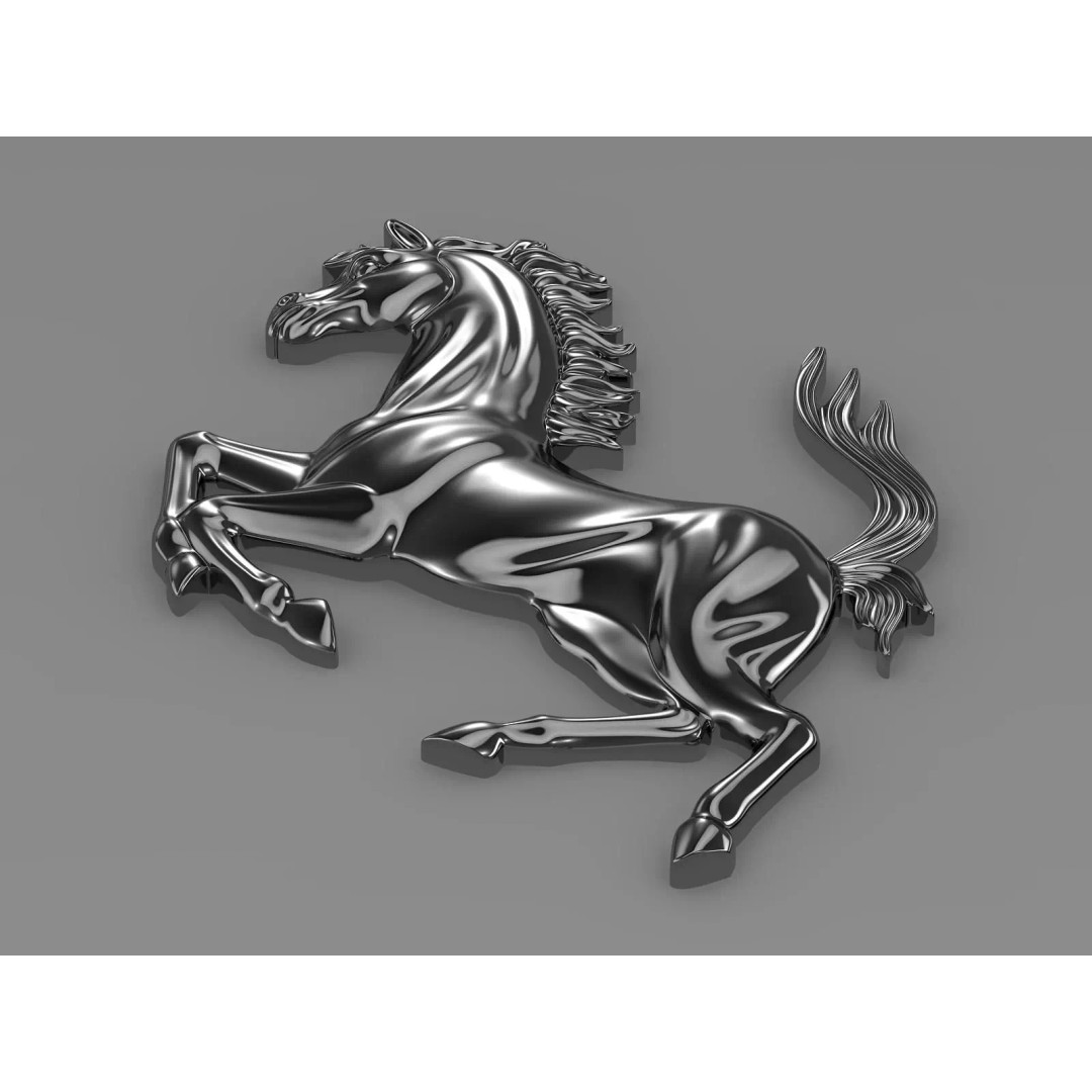 Ferrari Horse Logo 3D Model – PBR Badge Asset, FBX - View 2