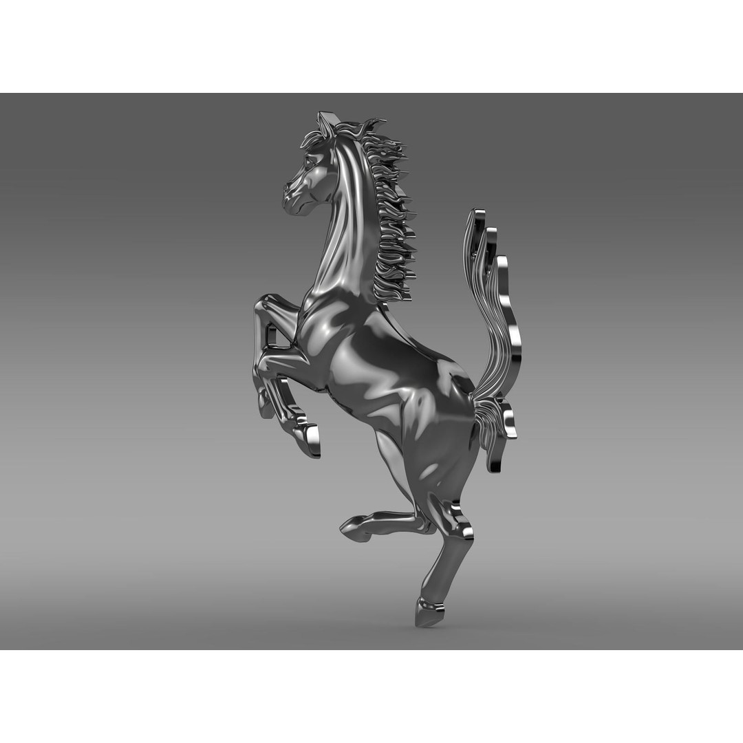 Ferrari Horse Logo 3D Model – PBR Badge Asset, FBX - View 3