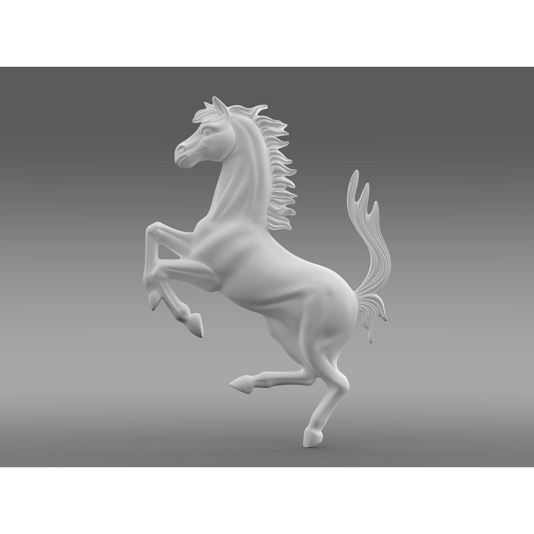 Ferrari Horse Logo 3D Model – PBR Badge Asset, FBX - View 4