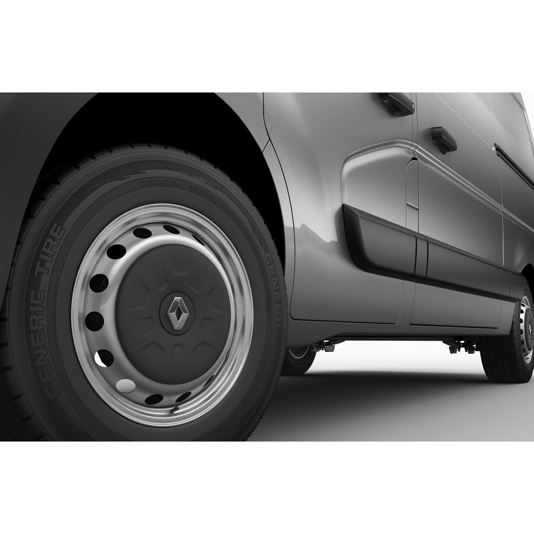 Renault Master Van L2H2 3D Model – High Poly Cargo Vehicle, FBX, OBJ - View 11