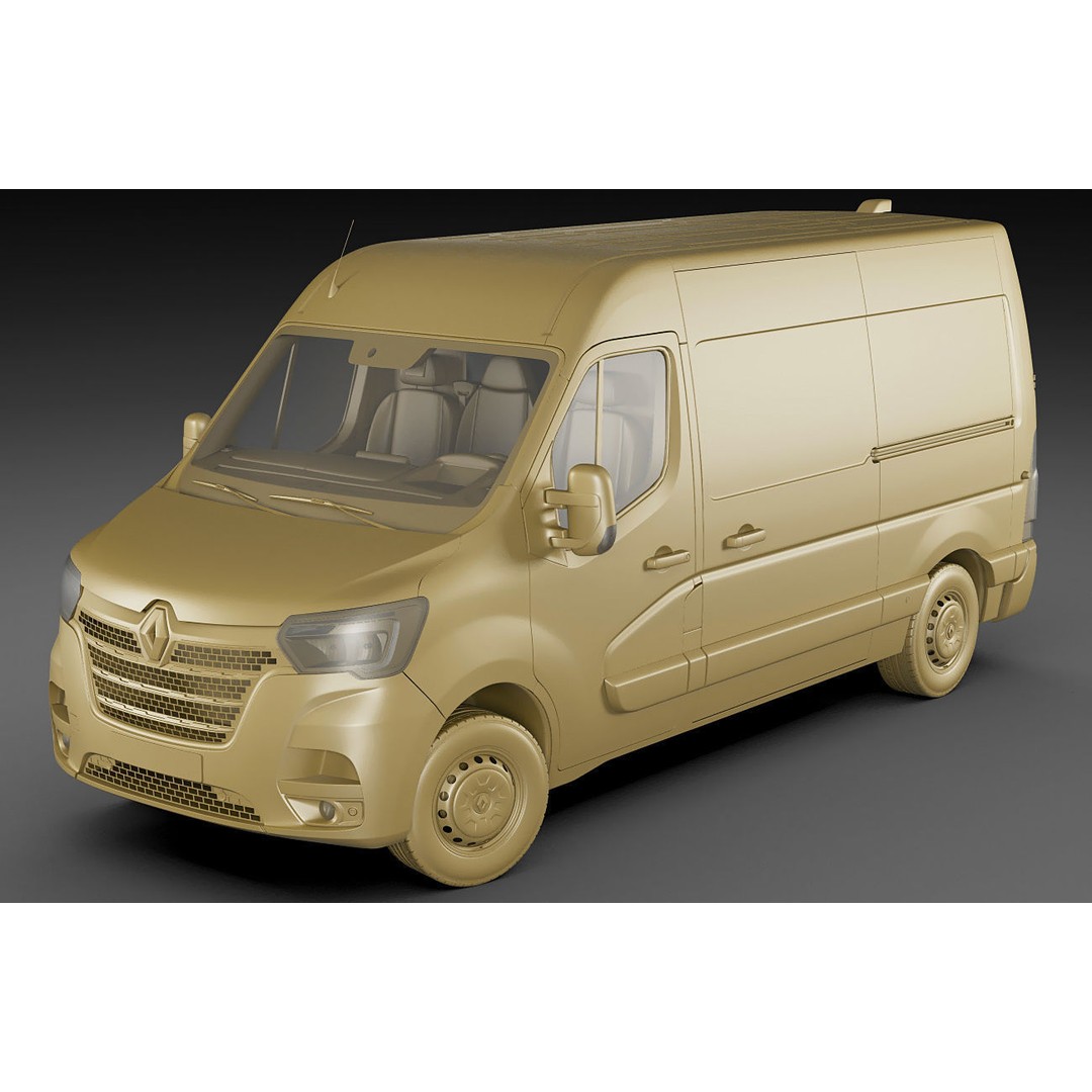 Renault Master Van L2H2 3D Model – High Poly Cargo Vehicle, FBX, OBJ - View 18