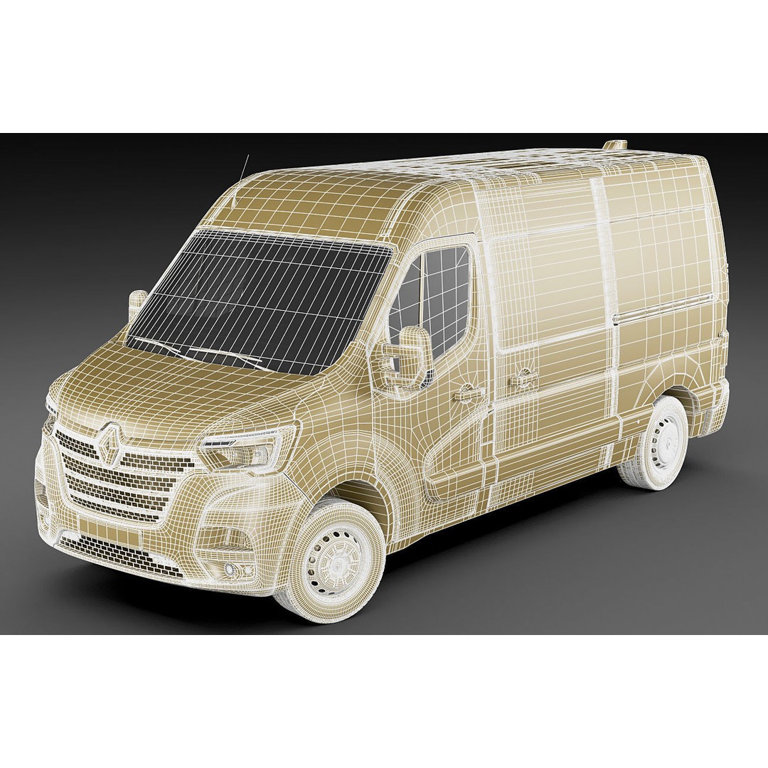 Renault Master Van L2H2 3D Model – High Poly Cargo Vehicle, FBX, OBJ - View 22
