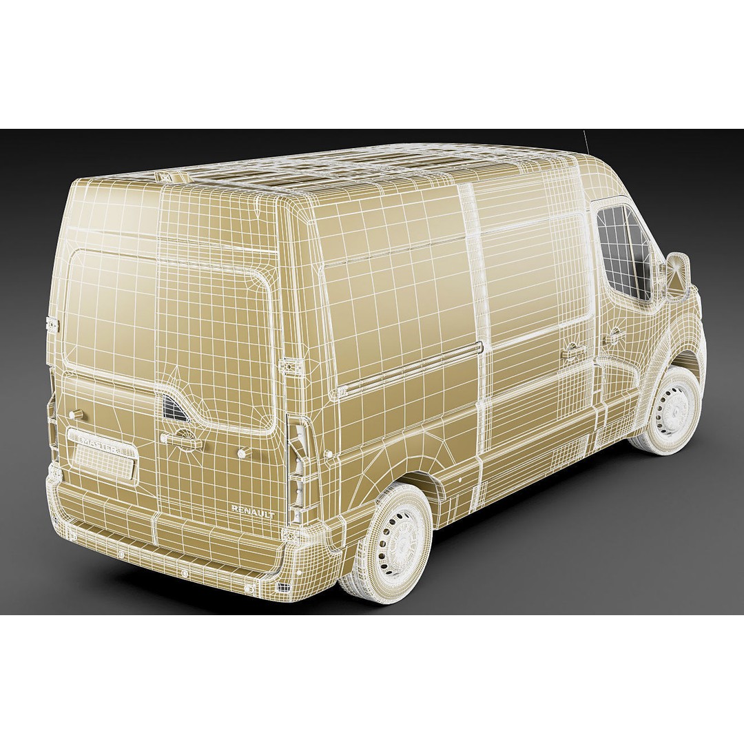 Renault Master Van L2H2 3D Model – High Poly Cargo Vehicle, FBX, OBJ - View 23
