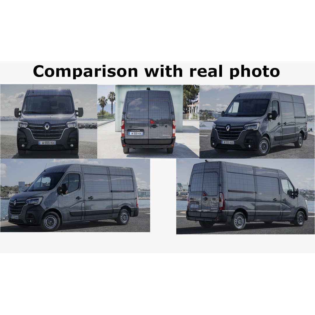 Renault Master Van L2H2 3D Model – High Poly Cargo Vehicle, FBX, OBJ - View 24