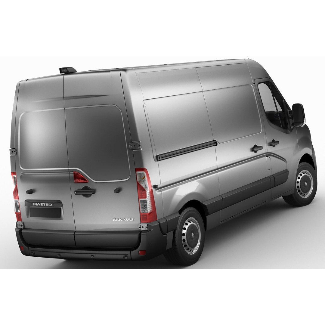 Renault Master Van L2H2 3D Model – High Poly Cargo Vehicle, FBX, OBJ - View 3