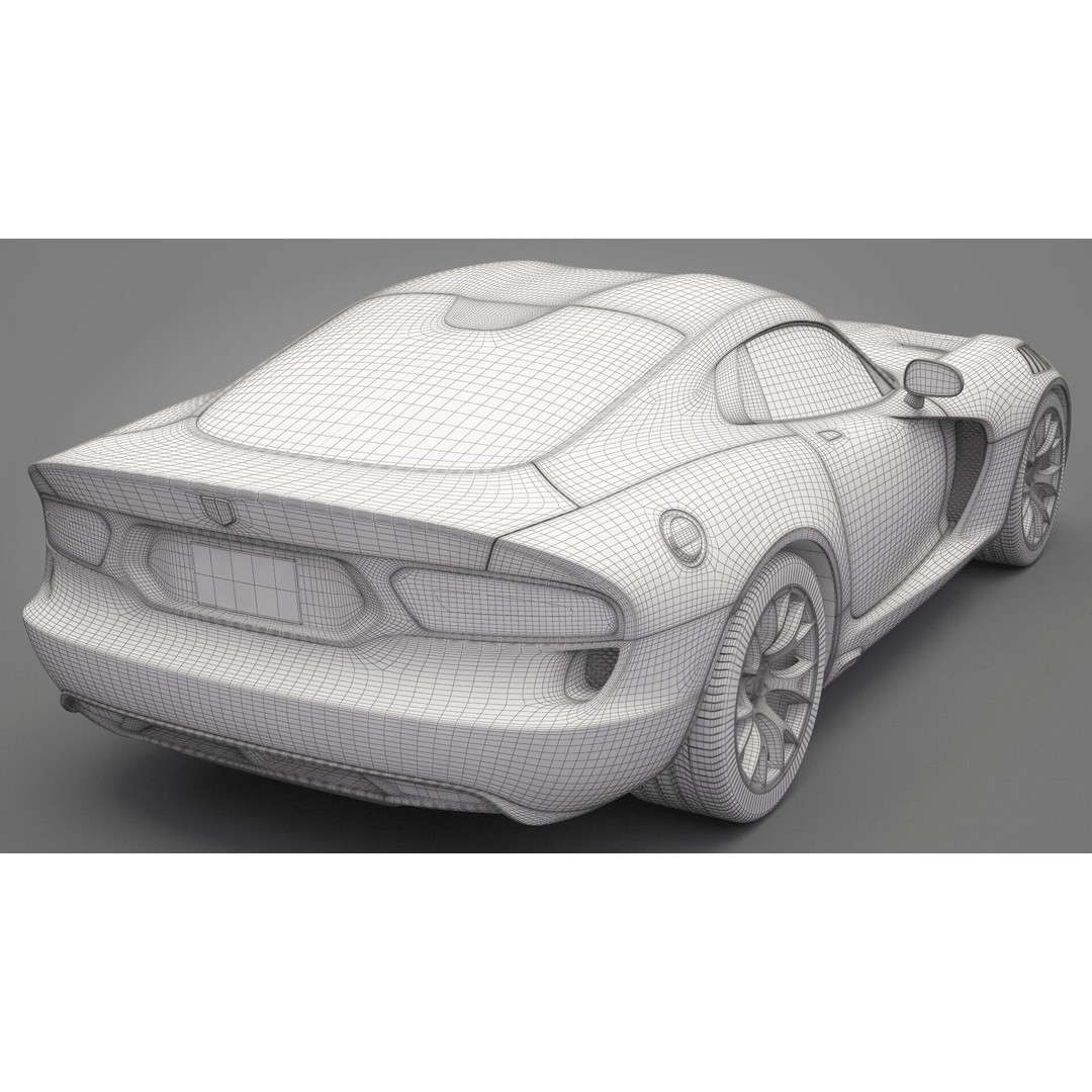 Dodge Viper 3D Model – High Poly Sport Car, FBX, OBJ, Game Ready