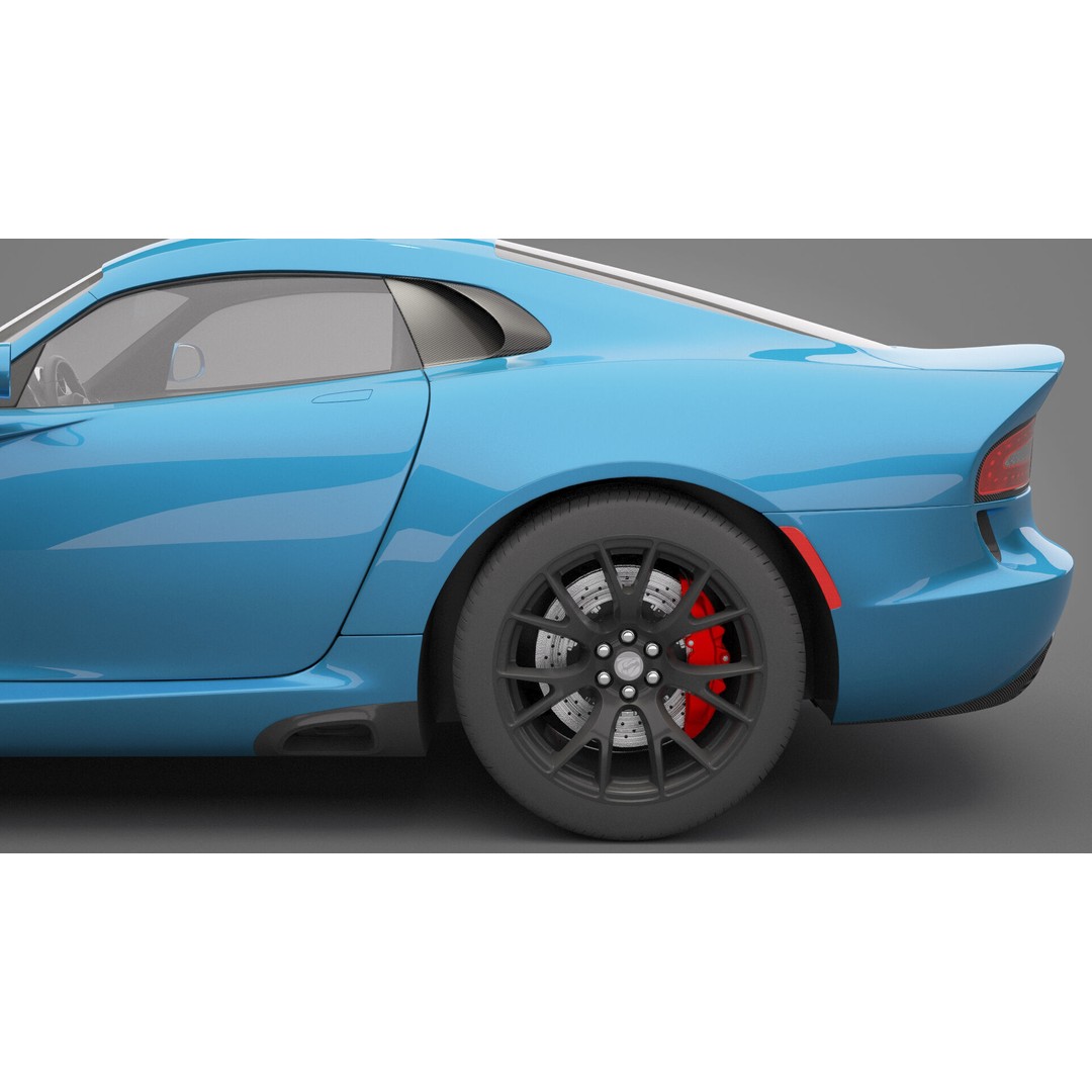 Dodge Viper 3D Model – High Poly Sport Car, FBX, OBJ, Game Ready - View 17