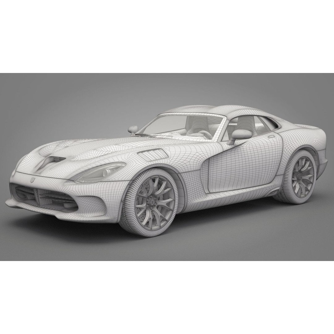 Dodge Viper 3D Model – High Poly Sport Car, FBX, OBJ, Game Ready - View 20