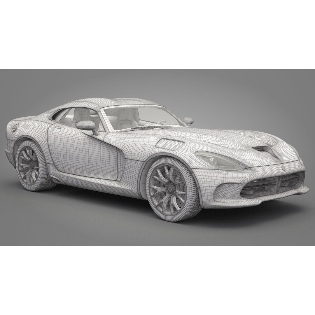 Dodge Viper 3D Model – High Poly Sport Car, FBX, OBJ, Game Ready - View 21