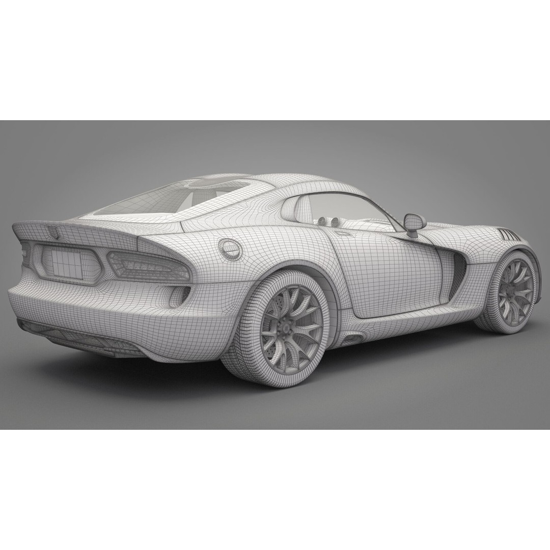 Dodge Viper 3D Model – High Poly Sport Car, FBX, OBJ, Game Ready - View 22