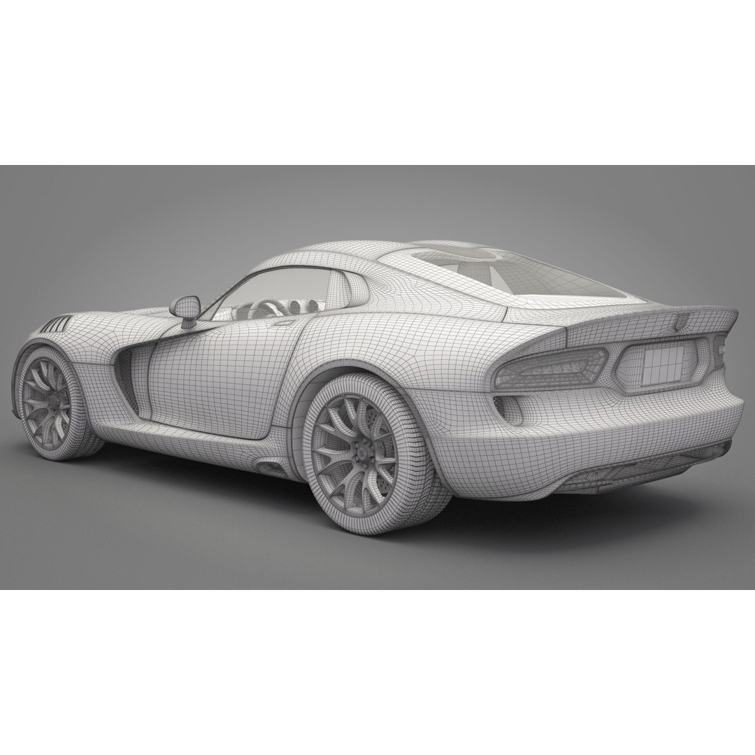 Dodge Viper 3D Model – High Poly Sport Car, FBX, OBJ, Game Ready - View 23
