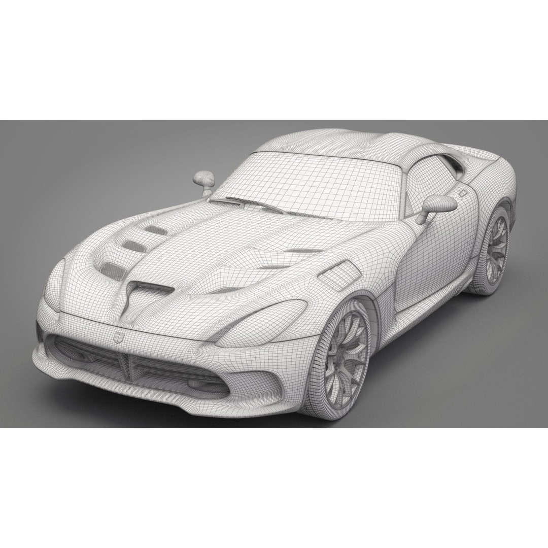 Dodge Viper 3D Model – High Poly Sport Car, FBX, OBJ, Game Ready - View 26