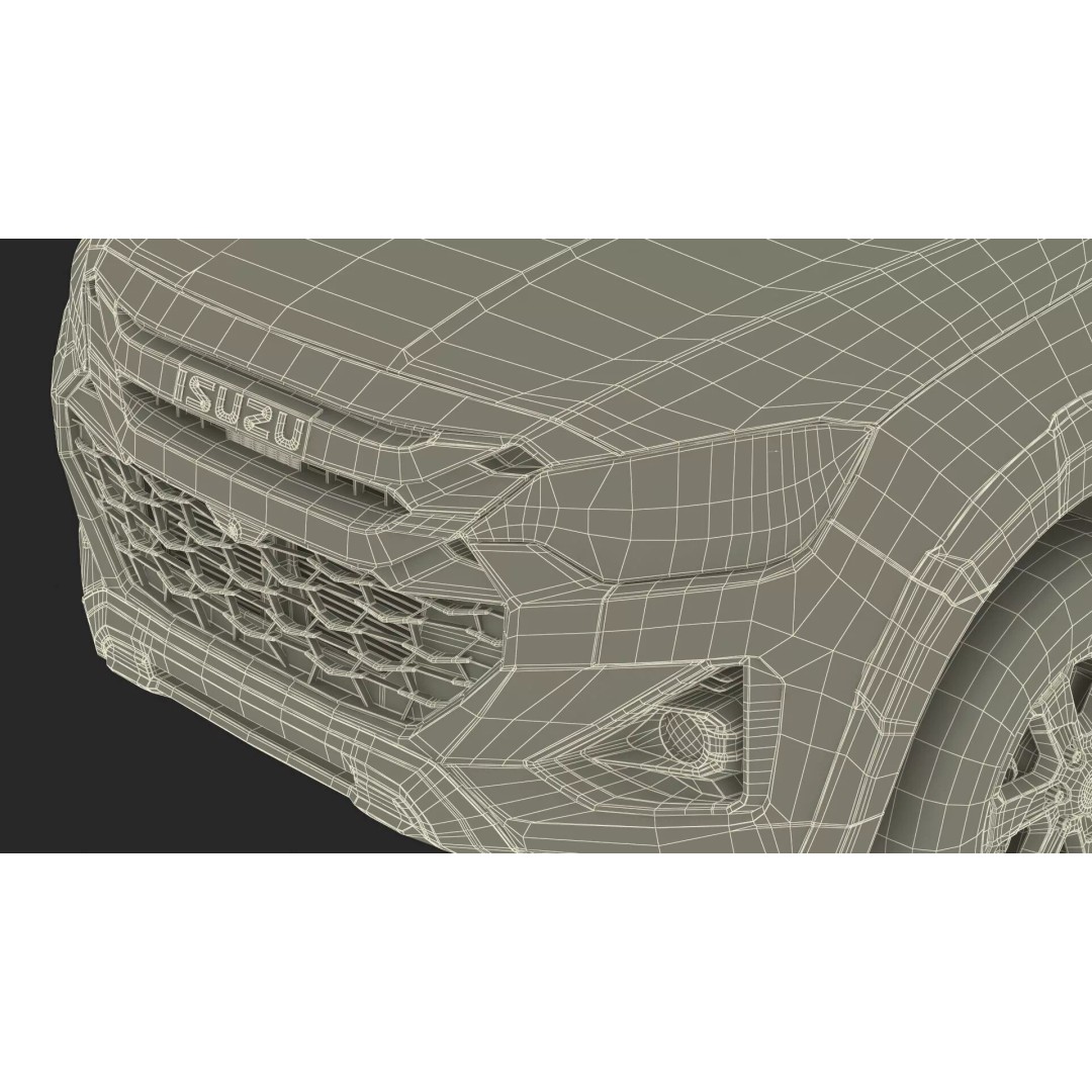 Isuzu D-MAX 3D Model – Rigged Pickup Truck for Maya, PBR Textures