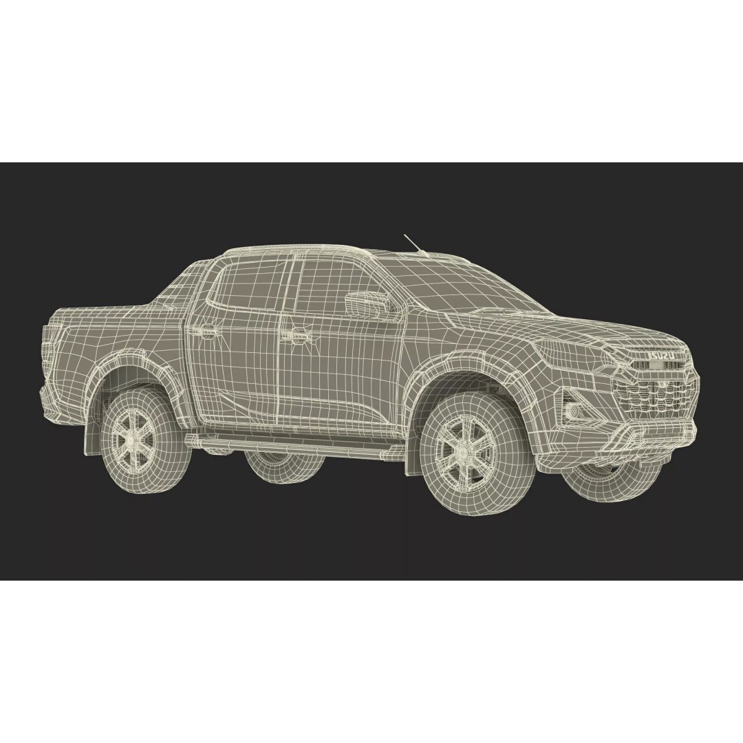 Isuzu D-MAX 3D Model – Rigged Pickup Truck for Maya, PBR Textures - View 31