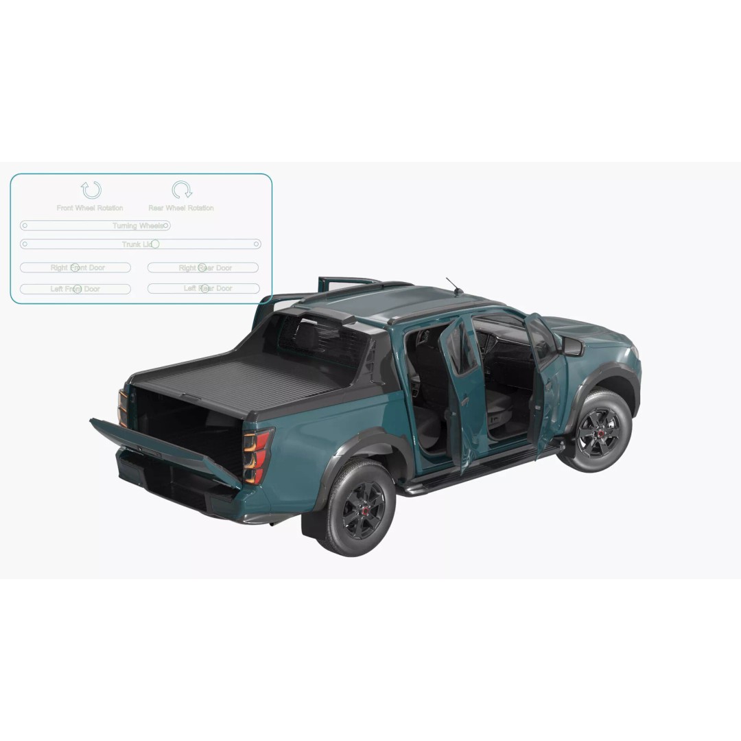 Isuzu D-MAX 3D Model – Rigged Pickup Truck for Maya, PBR Textures - View 7