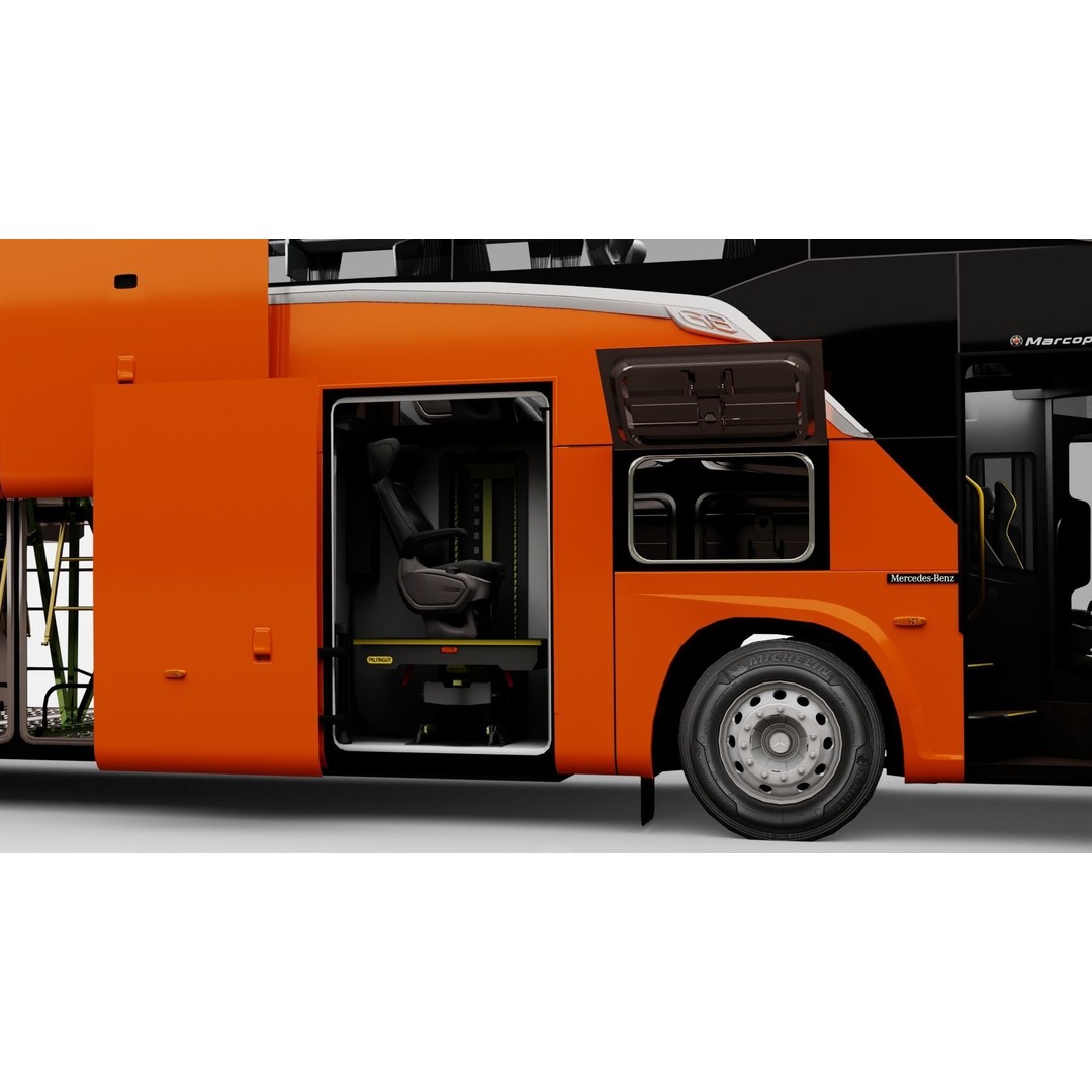 Marcopolo G8 1600 LD 2023 3D Model – High Poly Bus with PBR Textures - View 10