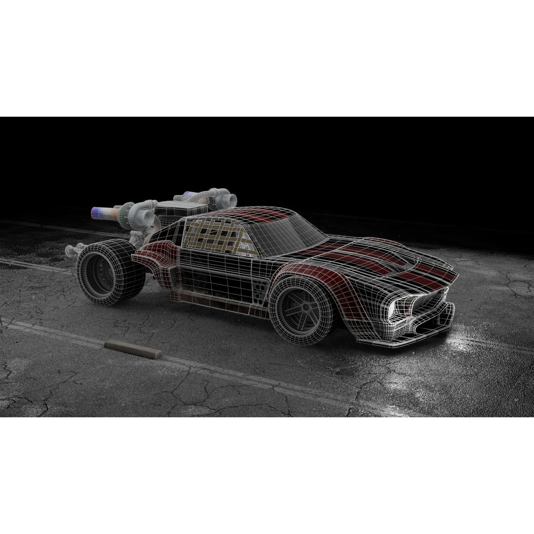 Cyberpunk Car 3D Model – Low Poly Game Asset, FBX, PBR Textures - View 10