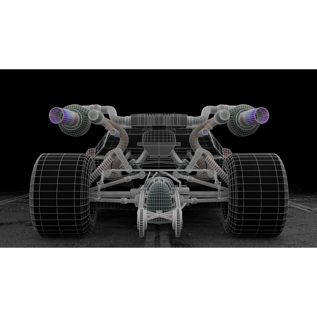 Cyberpunk Car 3D Model – Low Poly Game Asset, FBX, PBR Textures - View 11