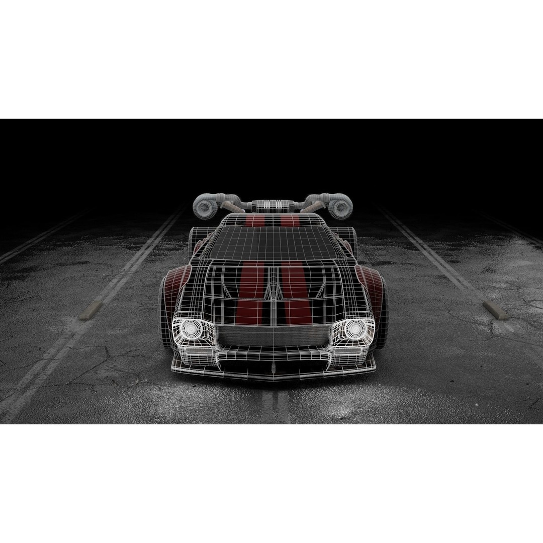 Cyberpunk Car 3D Model – Low Poly Game Asset, FBX, PBR Textures - View 14