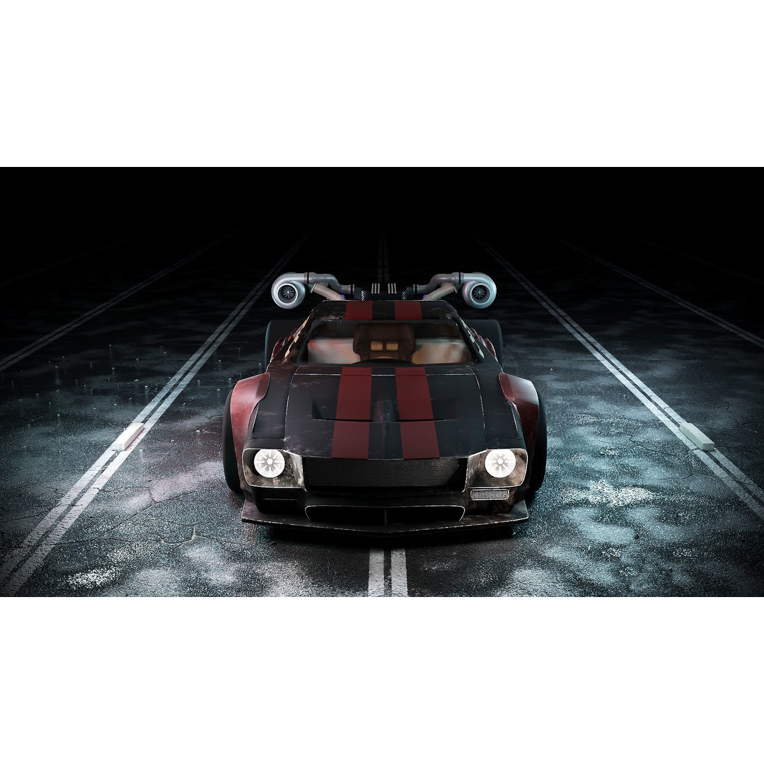 Cyberpunk Car 3D Model – Low Poly Game Asset, FBX, PBR Textures - View 3