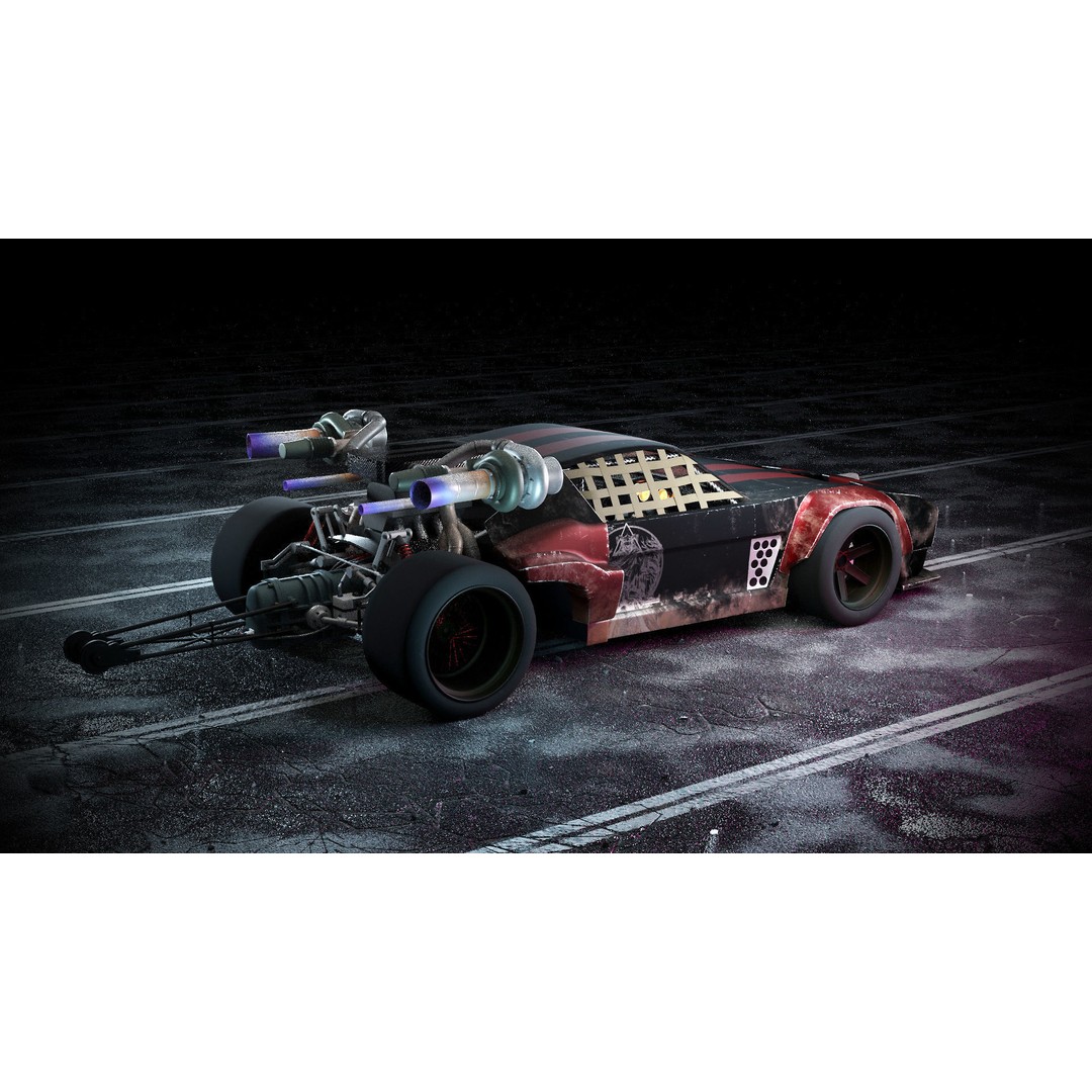 Cyberpunk Car 3D Model – Low Poly Game Asset, FBX, PBR Textures - View 7