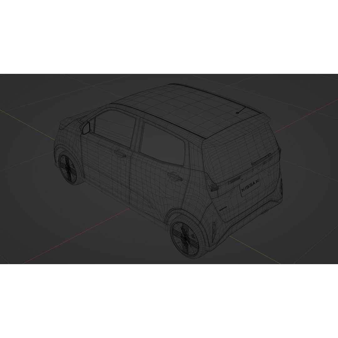 Nissan Sakura 3D Model – Electric Minivehicle, Game Ready, Blender