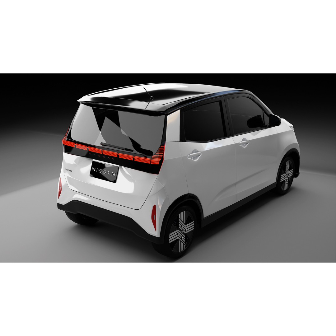 Nissan Sakura 3D Model – Electric Minivehicle, Game Ready, Blender - View 11