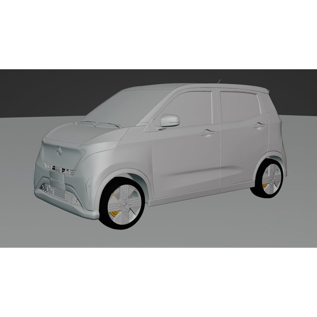 Nissan Sakura 3D Model – Electric Minivehicle, Game Ready, Blender - View 12