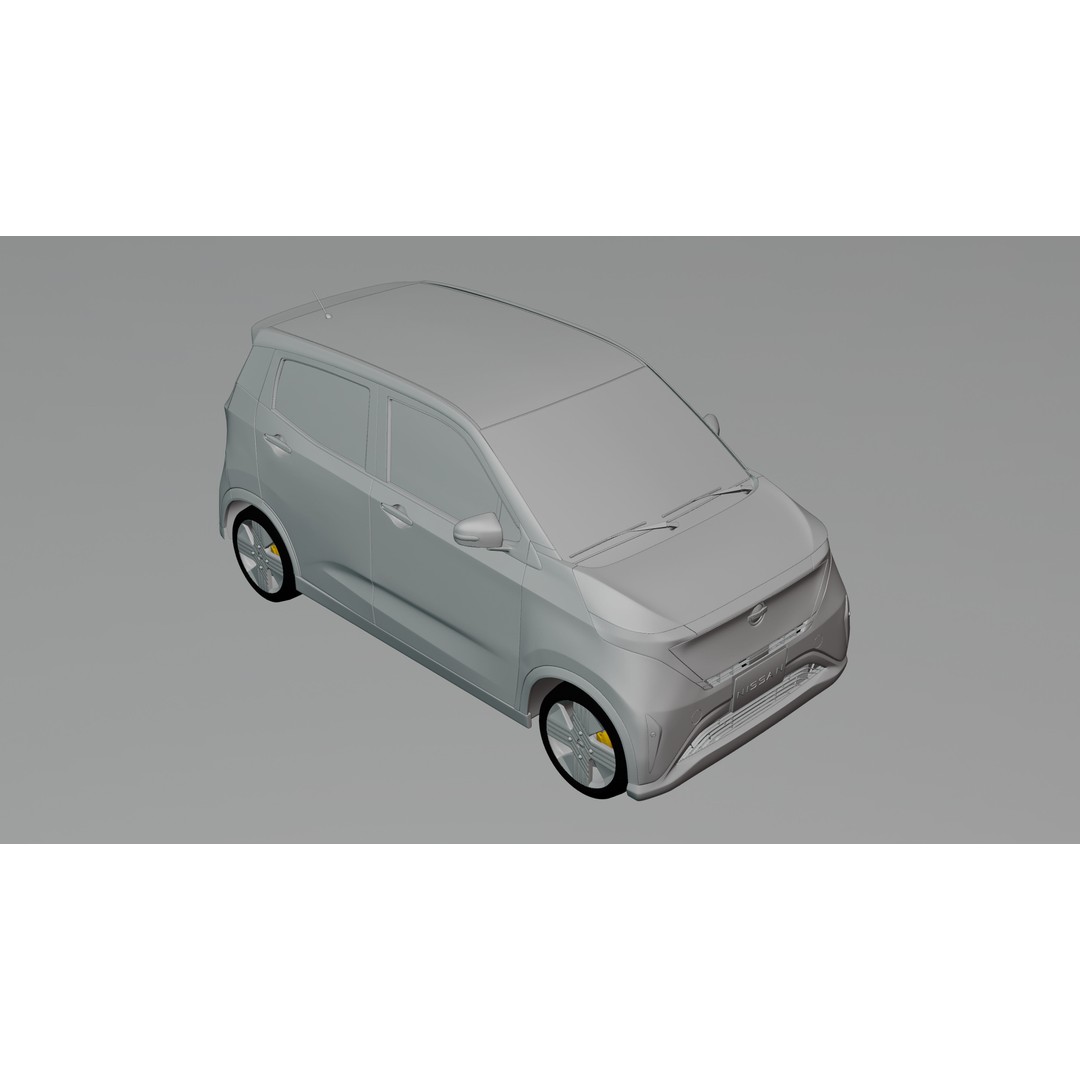 Nissan Sakura 3D Model – Electric Minivehicle, Game Ready, Blender - View 14