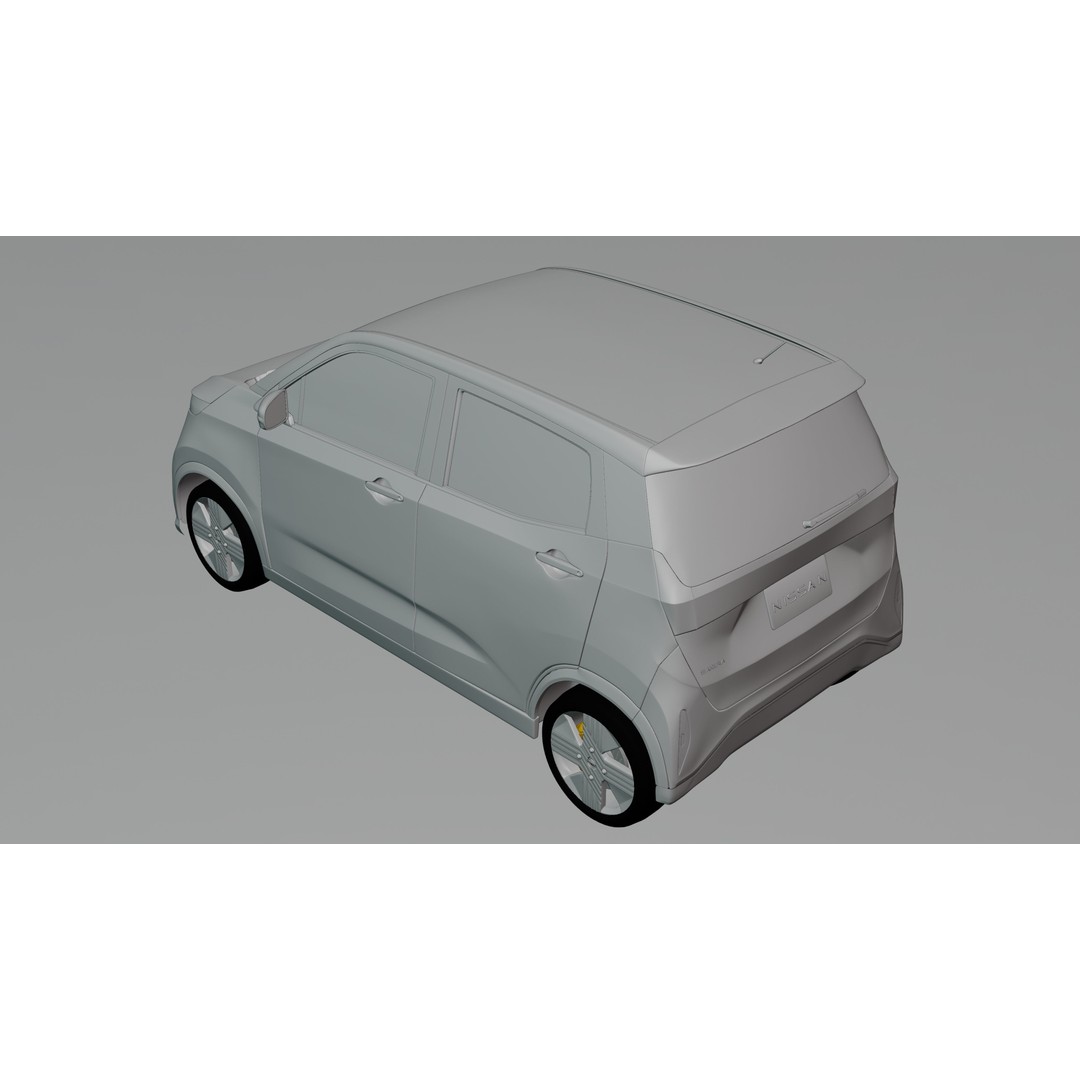 Nissan Sakura 3D Model – Electric Minivehicle, Game Ready, Blender - View 15