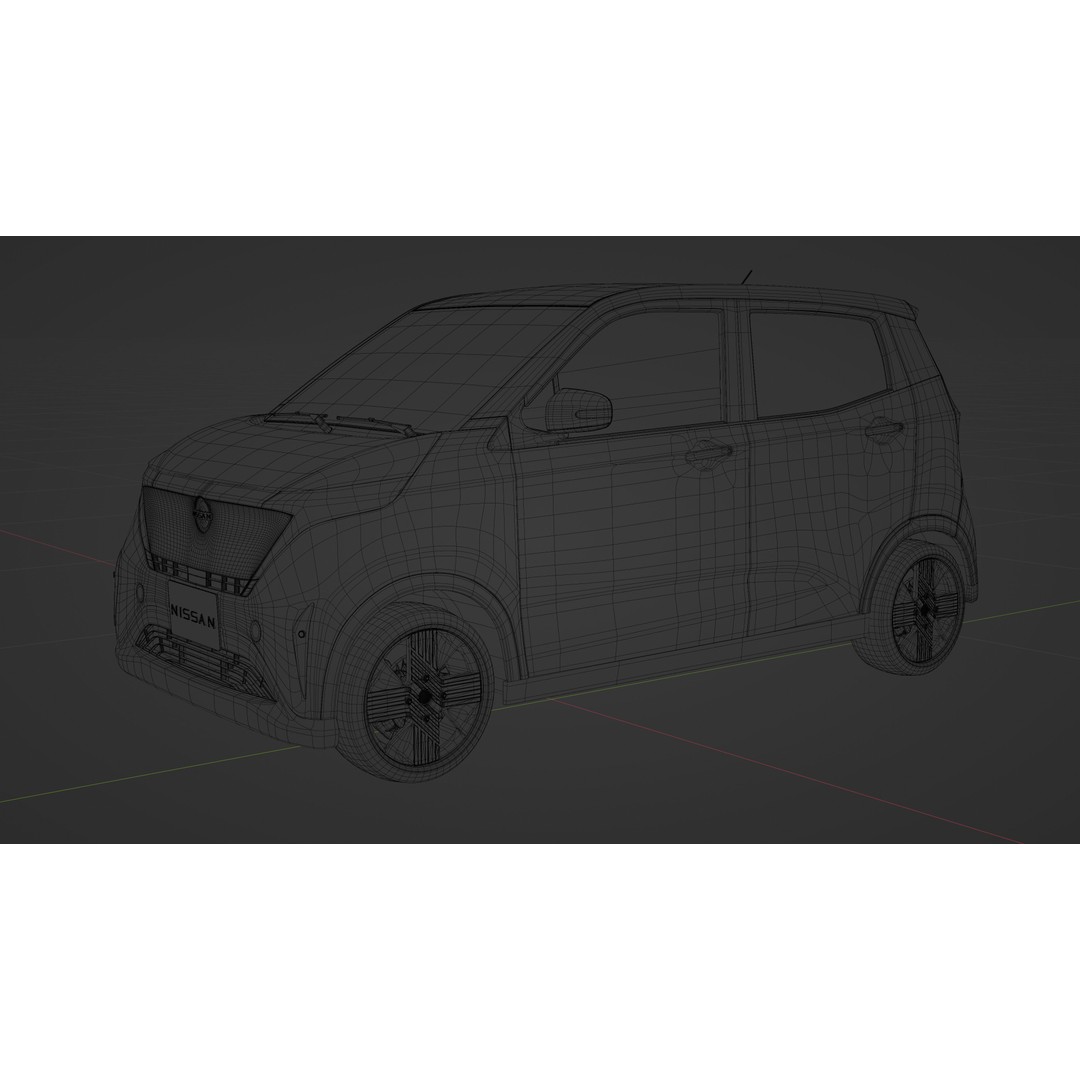 Nissan Sakura 3D Model – Electric Minivehicle, Game Ready, Blender - View 17