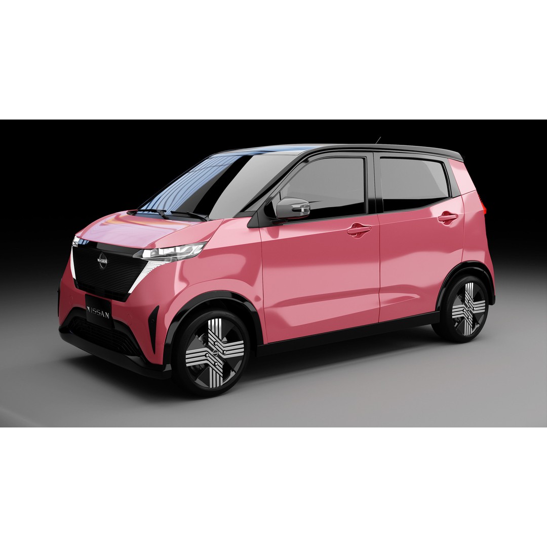 Nissan Sakura 3D Model – Electric Minivehicle, Game Ready, Blender - View 3