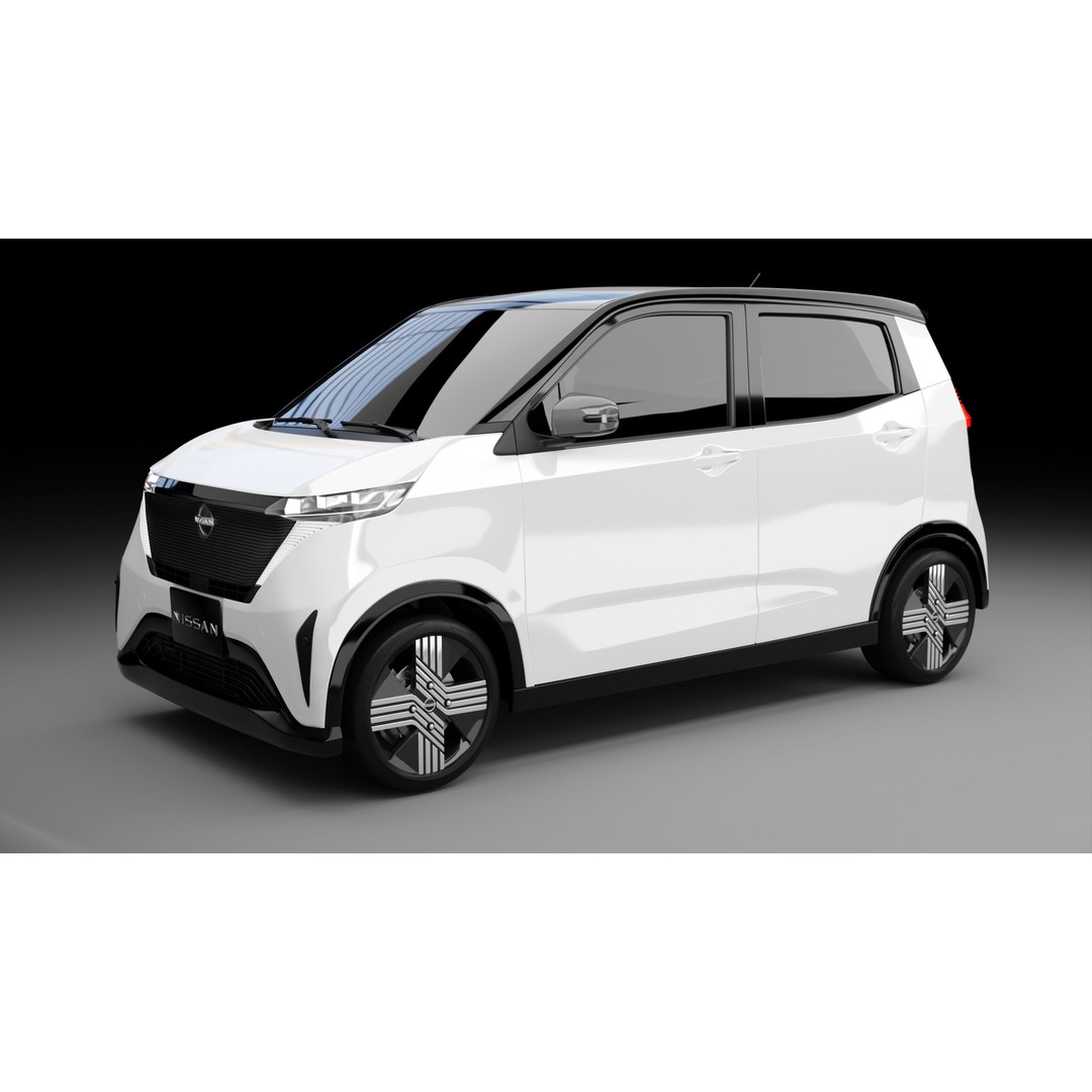 Nissan Sakura 3D Model – Electric Minivehicle, Game Ready, Blender - View 4