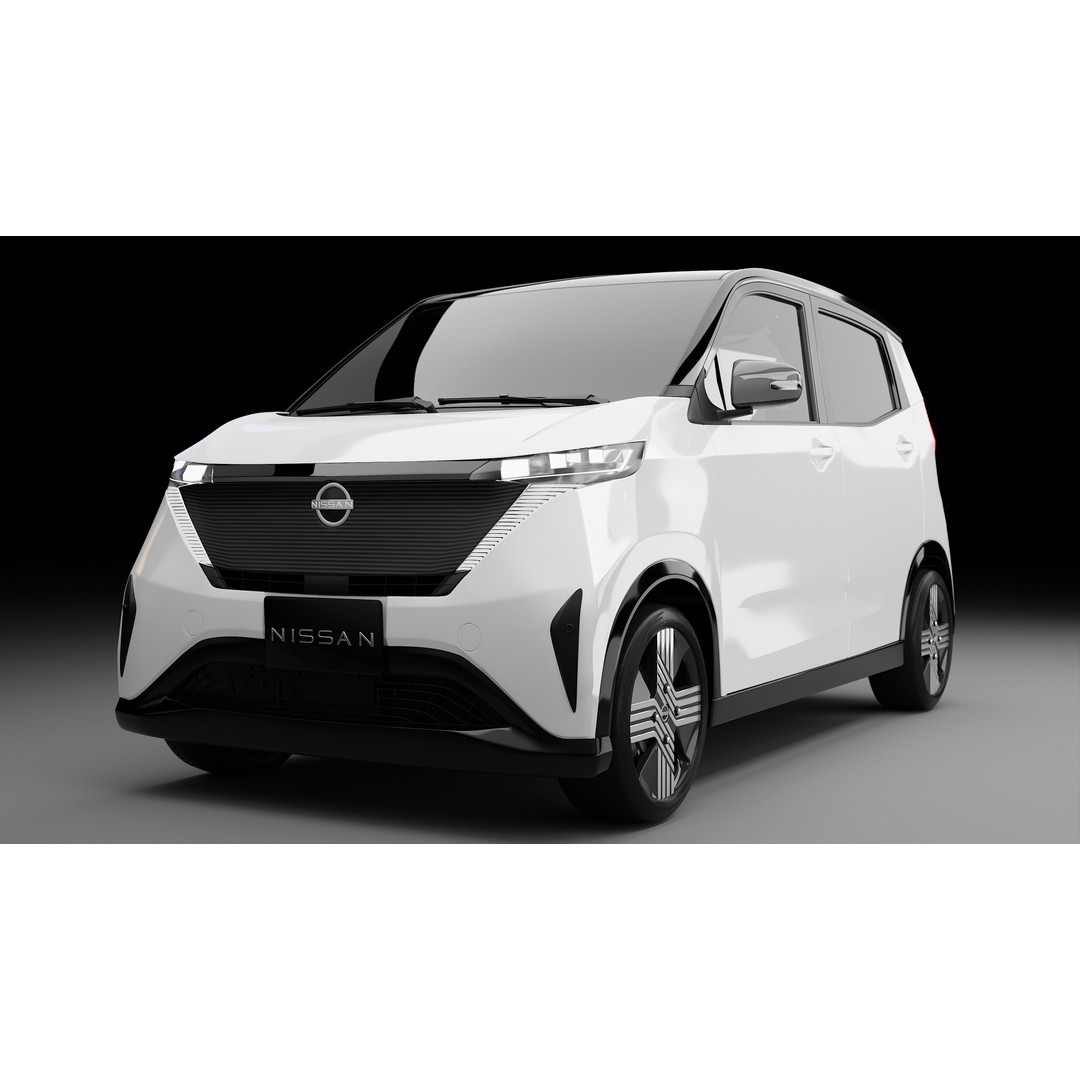 Nissan Sakura 3D Model – Electric Minivehicle, Game Ready, Blender - View 5