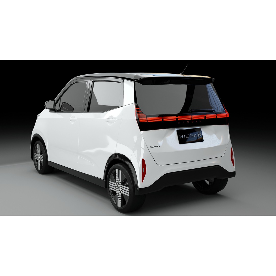 Nissan Sakura 3D Model – Electric Minivehicle, Game Ready, Blender - View 6