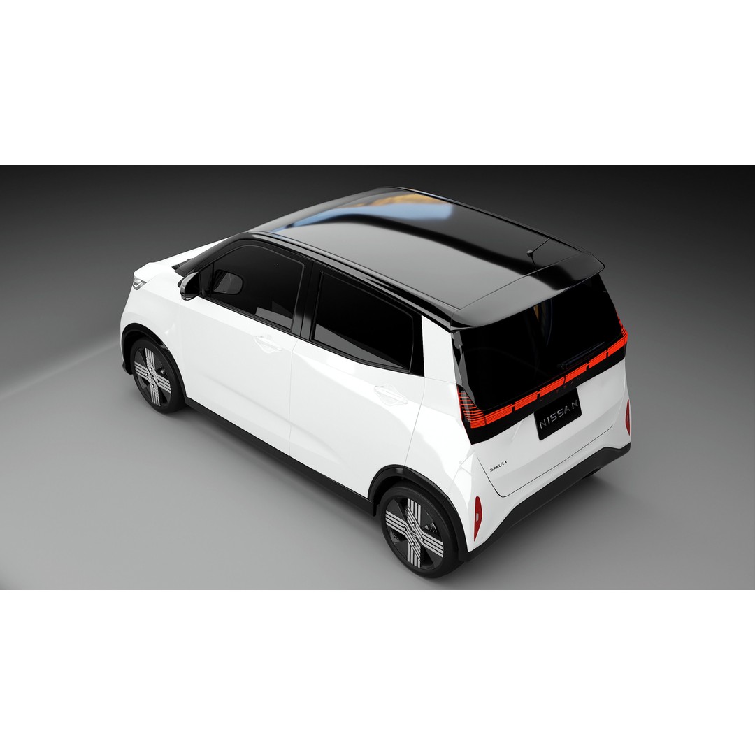 Nissan Sakura 3D Model – Electric Minivehicle, Game Ready, Blender - View 9