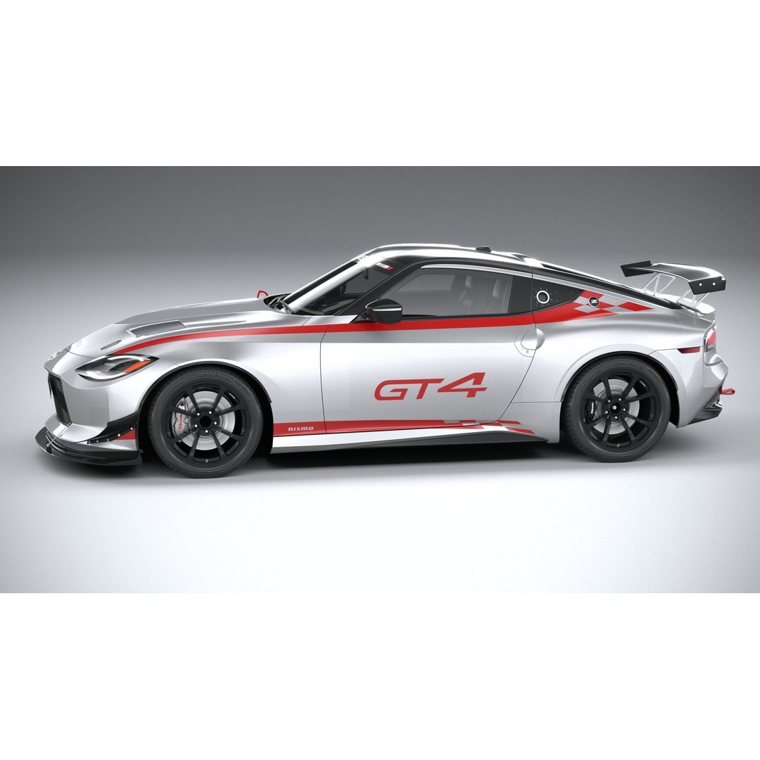 Nissan Z GT4 2023 3D Model – High Poly Race Car Asset, FBX, OBJ - View 10