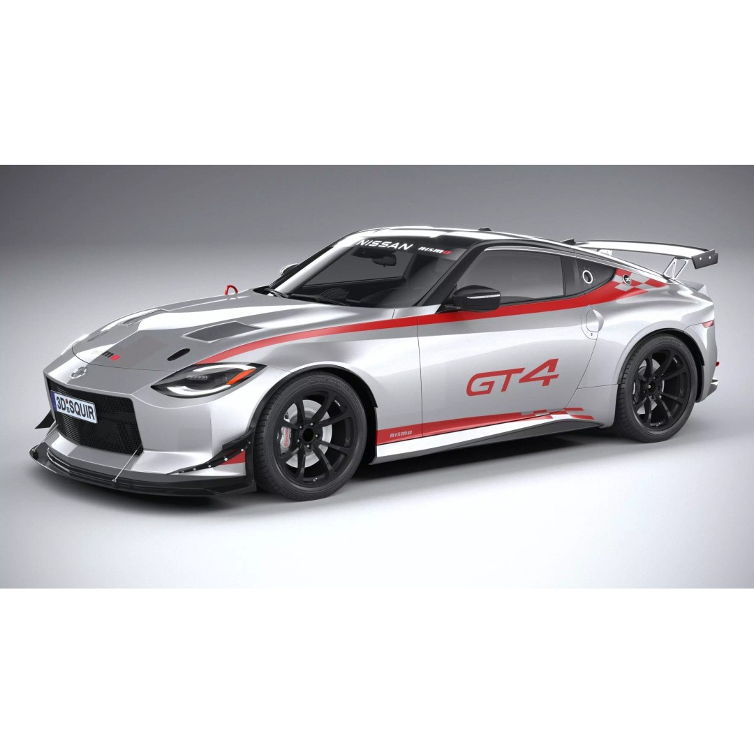 Nissan Z GT4 2023 3D Model – High Poly Race Car Asset, FBX, OBJ - View 2