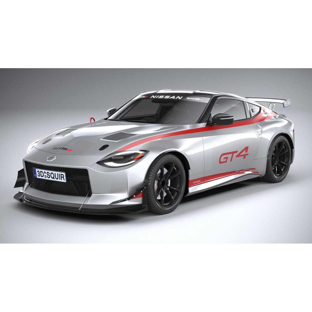 Nissan Z GT4 2023 3D Model – High Poly Race Car Asset, FBX, OBJ - View 3